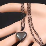 Gothic Heart Star Stainless Steel Necklace Women Pendant Jewelry