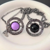 Purple Saturn Necklace for Women Jewelry Party