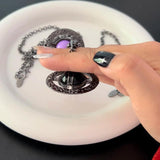 Purple Saturn Necklace for Women Jewelry Party