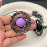 Purple Saturn Necklace for Women Jewelry Party