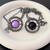 Purple Saturn Necklace for Women Jewelry Party