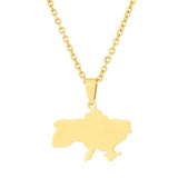 Ukraine Map Pendant Necklace for Women Girls Ukrainian Party Jewelry