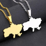 Ukraine Map Pendant Necklace for Women Girls Ukrainian Party Jewelry
