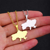 Ukraine Map Pendant Necklace for Women Girls Ukrainian Party Jewelry