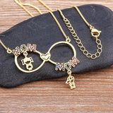 Personalized Heart Zircon Pendant Necklace Plated Family Birthday Jewelry