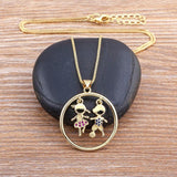 Personalized Heart Zircon Pendant Necklace Plated Family Birthday Jewelry