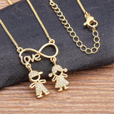 Personalized Heart Zircon Pendant Necklace Plated Family Birthday Jewelry