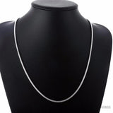925 Silver 2mm Round Snake Chain Necklace for Women Men