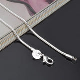 925 Silver 2mm Round Snake Chain Necklace for Women Men