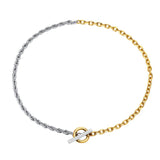 Stainless Steel Punk Rope Chain Toggle Clasp Necklace for Women