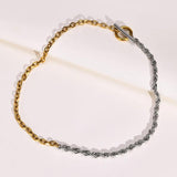 Stainless Steel Punk Rope Chain Toggle Clasp Necklace for Women