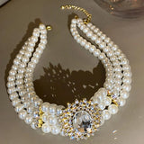Exaggerated Retro Rhinestone Choker Necklace