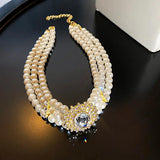 Exaggerated Retro Rhinestone Choker Necklace