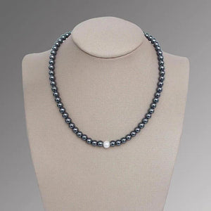 Magnetic Hematite Pearl Necklace Choker for Women