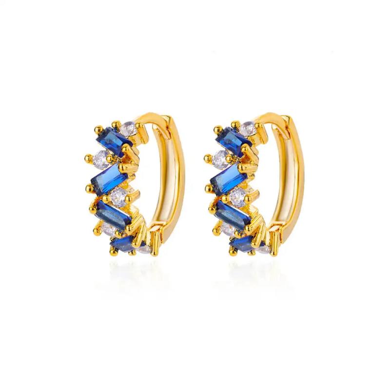 Zircon Hoop Earrings in Stainless Steel Wedding Jewelry
