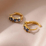 Zircon Hoop Earrings in Stainless Steel Wedding Jewelry