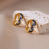 Zircon Hoop Earrings in Stainless Steel Wedding Jewelry
