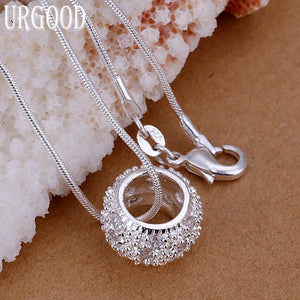 925 Sterling Silver Snake Chain Pendant Necklace For Women