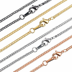 12 pcs 2mm Link Chain Necklace with Lobster Clasp, 40-55cm