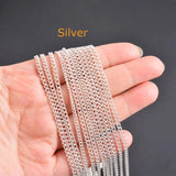 12 pcs 2mm Link Chain Necklace with Lobster Clasp, 40-55cm