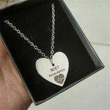 Heart Engraved NIET REANIMEREN Pendant Necklace Stainless Steel Charm