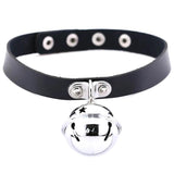 Goth Women Choker Collar Punk Necklaces Pu Leather Gothic Rivets Cross Chains
