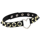 Goth Women Choker Collar Punk Necklaces Pu Leather Gothic Rivets Cross Chains