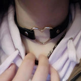 Goth Women Choker Collar Punk Necklaces Pu Leather Gothic Rivets Cross Chains