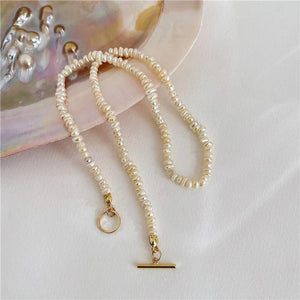 French Baroque Pearl Necklace Natural Freshwater OT Clavicle Chain