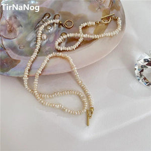 French Baroque Pearl Necklace Natural Freshwater OT Clavicle Chain