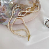 French Baroque Pearl Necklace Natural Freshwater OT Clavicle Chain