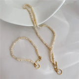 French Baroque Pearl Necklace Natural Freshwater OT Clavicle Chain