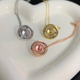 Saturn Rhinestone Planet Necklace for Women