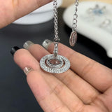 Saturn Rhinestone Planet Necklace for Women