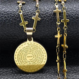 Catholic Spanish Bible Cross Pendant Necklace