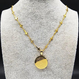 Catholic Spanish Bible Cross Pendant Necklace
