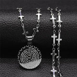 Catholic Spanish Bible Cross Pendant Necklace