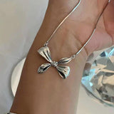 Sweet Big Bowknot Clavicle Chain Necklace
