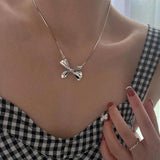 Sweet Big Bowknot Clavicle Chain Necklace
