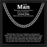 To My Man Stainless Steel Cuban Chain Necklace for Him