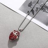 Retro Punk Red Heart Pendant Necklace for Unisex