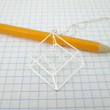 Hypercube Tesseract Geometry Necklace 4D Cube Necklace
