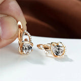 Zircon Lotus Flower Hoop Earring Punk Rose Wedding Earrings
