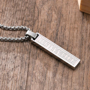 Roman Numeral Bar Necklace for Men