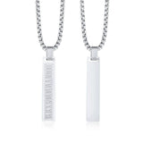 Roman Numeral Bar Necklace for Men
