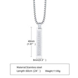 Roman Numeral Bar Necklace for Men