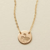 Delicate Birth Flowers Necklace Zola Flower Month Disc Necklace