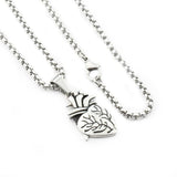 Anatomical Heart Necklace Couple Collares Stainless Steel