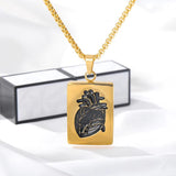 Anatomical Heart Necklace Couple Collares Stainless Steel