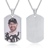 Custom Photos Dog Tag Necklace Stainless Steel Personalized Collar